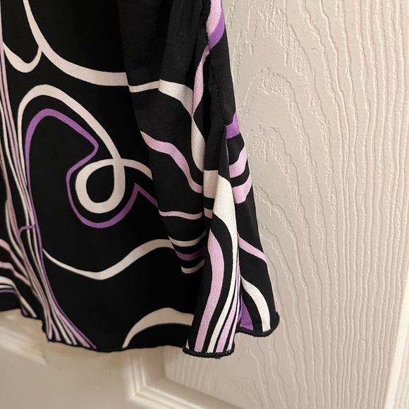 SUSAN LAWRENCE~STYLISH BLACK AND PURPLE~WOMEN’S TOP~LG - Picture 9 of 11